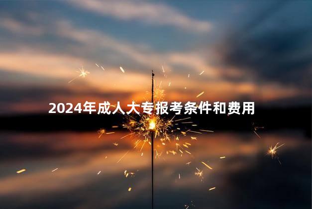 2024年成人大专报考条件和费用