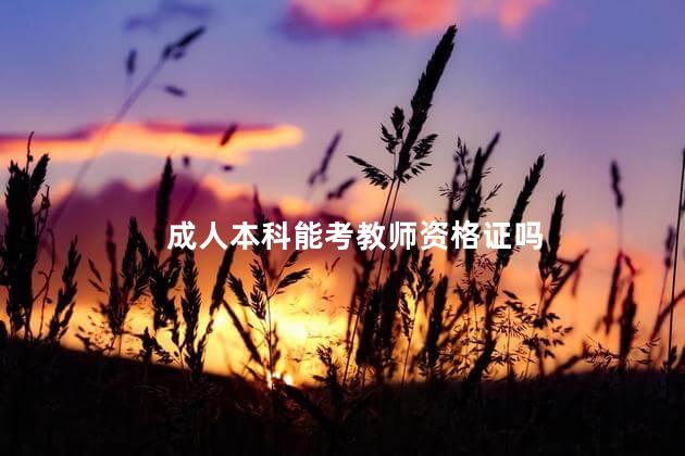 成人本科能考教师资格证吗