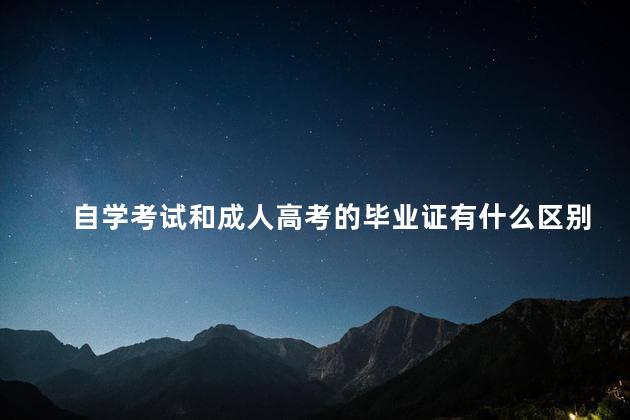 自学考试和成人高考的毕业证有什么区别