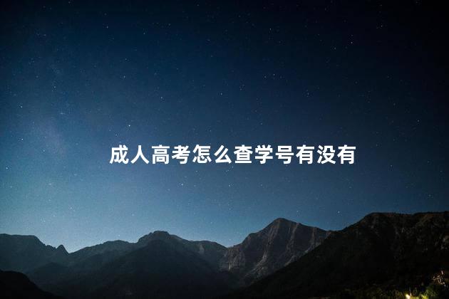 成人高考怎么查学号有没有