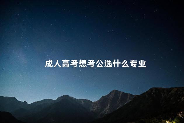 成人高考想考公选什么专业