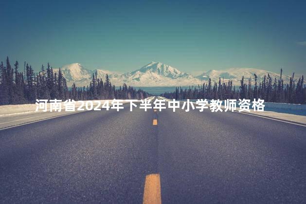 河南省2024年下半年中小学教师资格认定公告