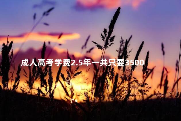 成人高考学费2.5年一共只要3500