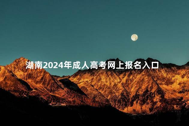 湖南2024年成人高考网上报名入口